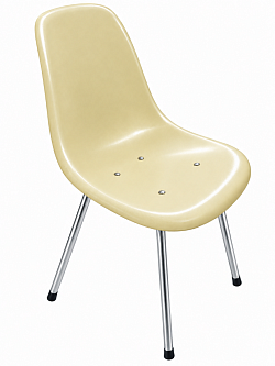 Chaise design par Eames montage non d'origine. 100 €.